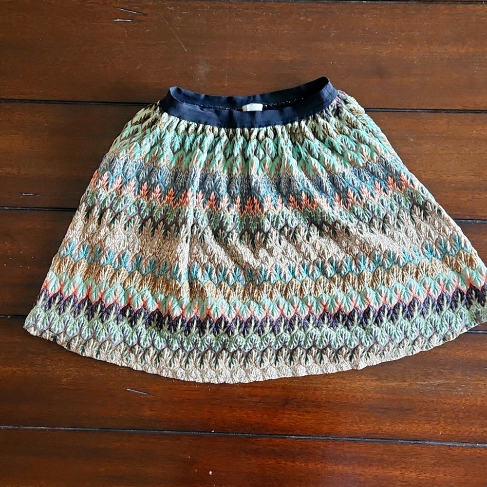 Ecote lined multicolor skirt size small